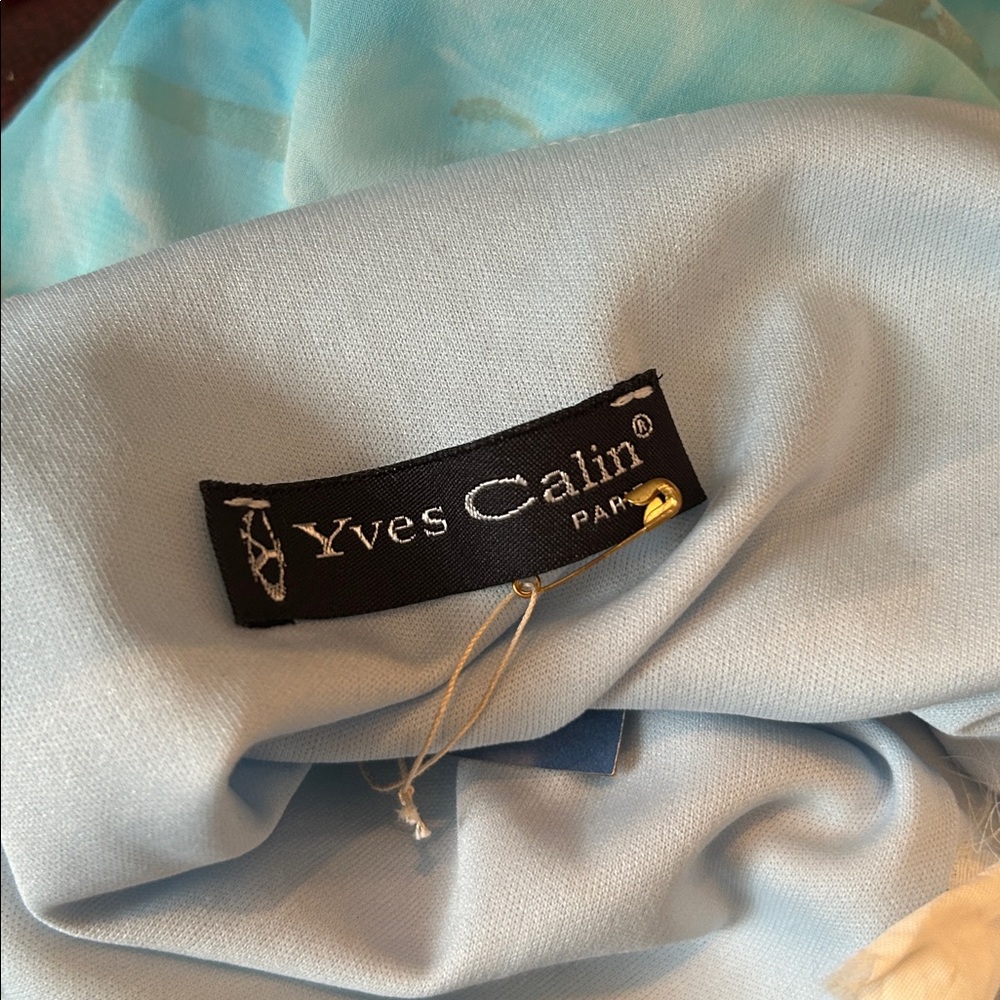 Elegant Blue Tie-Dye Women's Dress - Picture 6 of 6